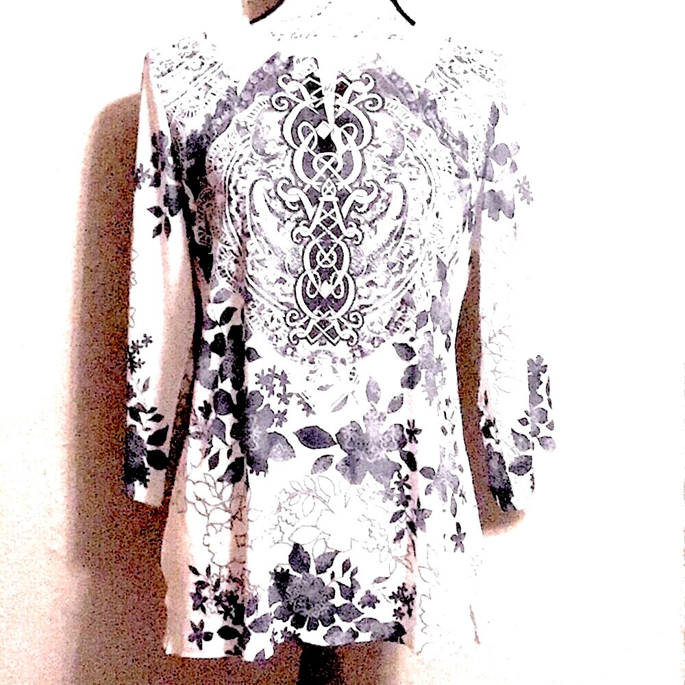 Chico’s blue and white boho blouse